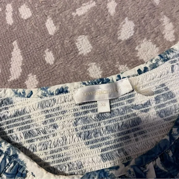 LoveShackFancy Molly top in blue china XS EUC - Picture 4 of 8
